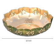 DSH Urli Bowl Traditional Decorative Beautiful Handcrafted Flowers Tea Light Decoration Urli Bowl for Diwali/Home Deco.Ration.. (kamalG -13K)