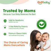 OYO BABY Hooded Swaddle Blanket for Newborns | Super Soft Flannel Wearable Sleeping Bag Wrap | Warm, Cozy & Breathable | Easy Wrap Design | 0–6 Months (72x68 cm) | Unicorn Blue