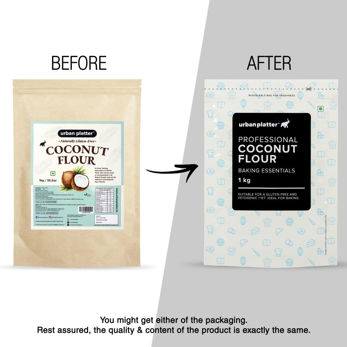 Urban Platter Coconut Flour, 1000 g