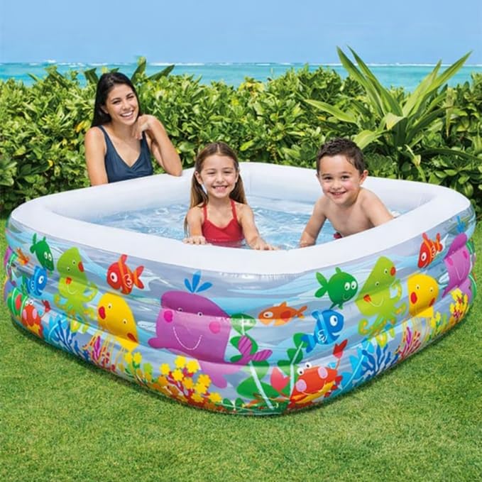 Toy Imagine Kids Tm 6 Ft Big PVC Swimming Pool Play Centre Swim Center Clearview Aquarium Inflatable Pool.Holi