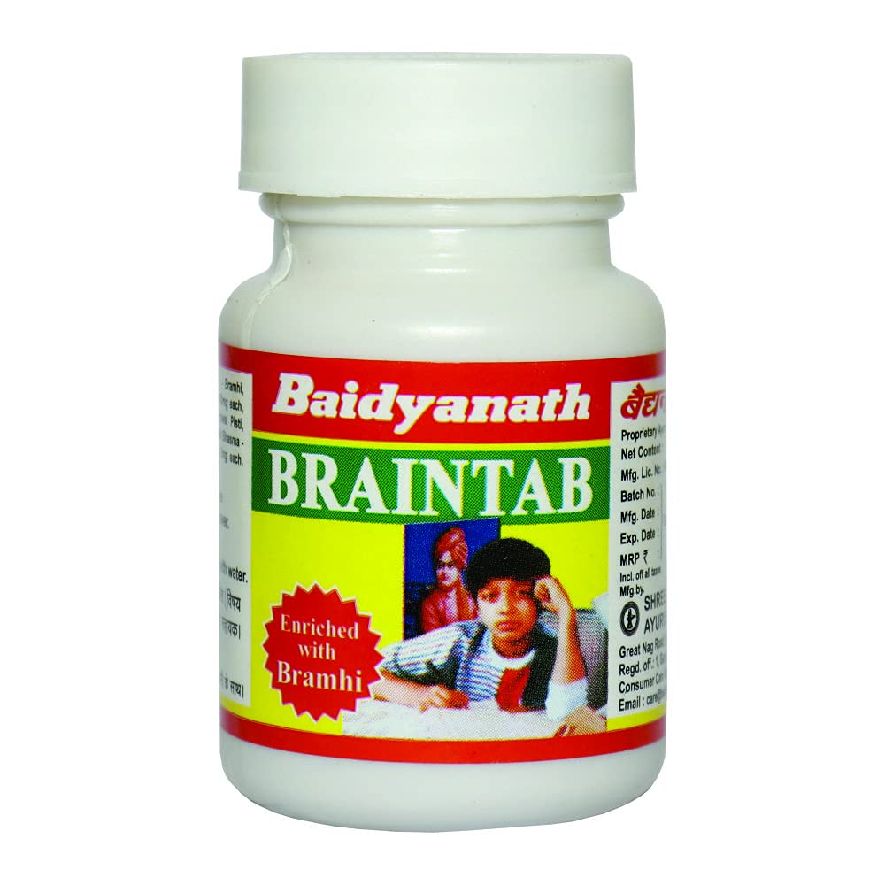 Baidyanath Asli Ayurved Braintab - 50 Tablets (Pack of 4) | Enriched with Brahmi & Shankhpushpi for Memory Wellness