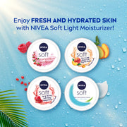 NIVEA Soft Light Moisturizer for Face, Hand & Body, Non-Greasy Cream with Vitamin E & Jojoba Oil for Instant Hydration