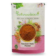 IndianJadiBooti Pancham Haldi (100g) | Premium 5-Turmeric Blend (Kali, Amba, Daru, Selam, Lakadong) | Ayurvedic Golden Milk Mix for Immunity, Joint Pain Relief & Liver Detox | High Curcumin