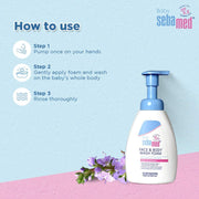 Sebamed Baby Face & Body Wash Foam|Ph 5.5|With Panthenol & natural Bisabolol| For delicate, dry skin& Baby Shampoo 150ml|Ph 5.5| Camomile|Natural moisturisers|No tears formula|For delicate scalp