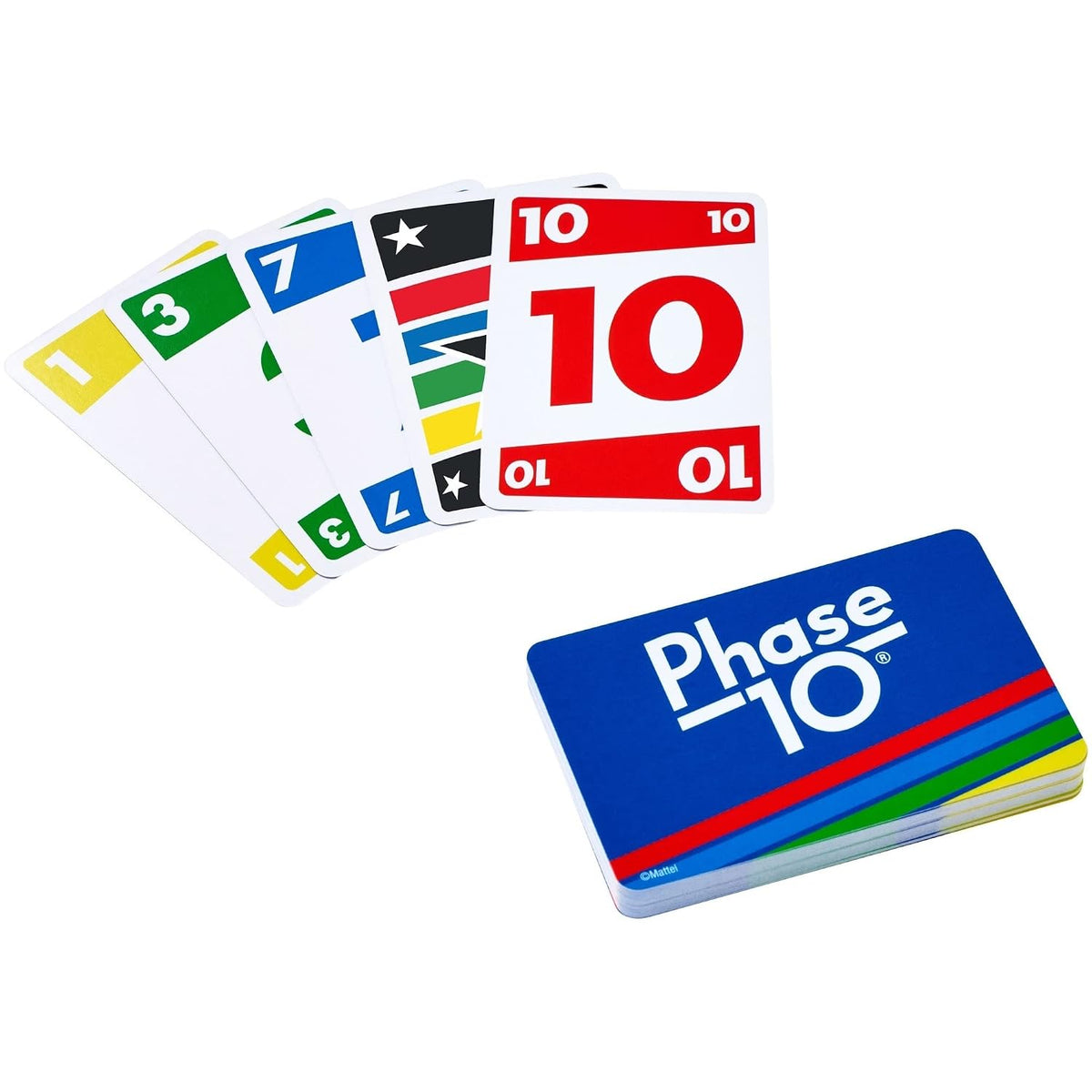 Mattel Uno Flip Side+Phase 10 Card Game, Multi Color+Skip-Bo Card Game-(Set of 3Toys)