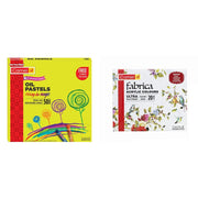 Camel Camlin Kokuyo Oil Pastel (50 Shades) Fabrica Acrylic Ultra Pearl and Metallic Colour Set - Pack of 20 (White)