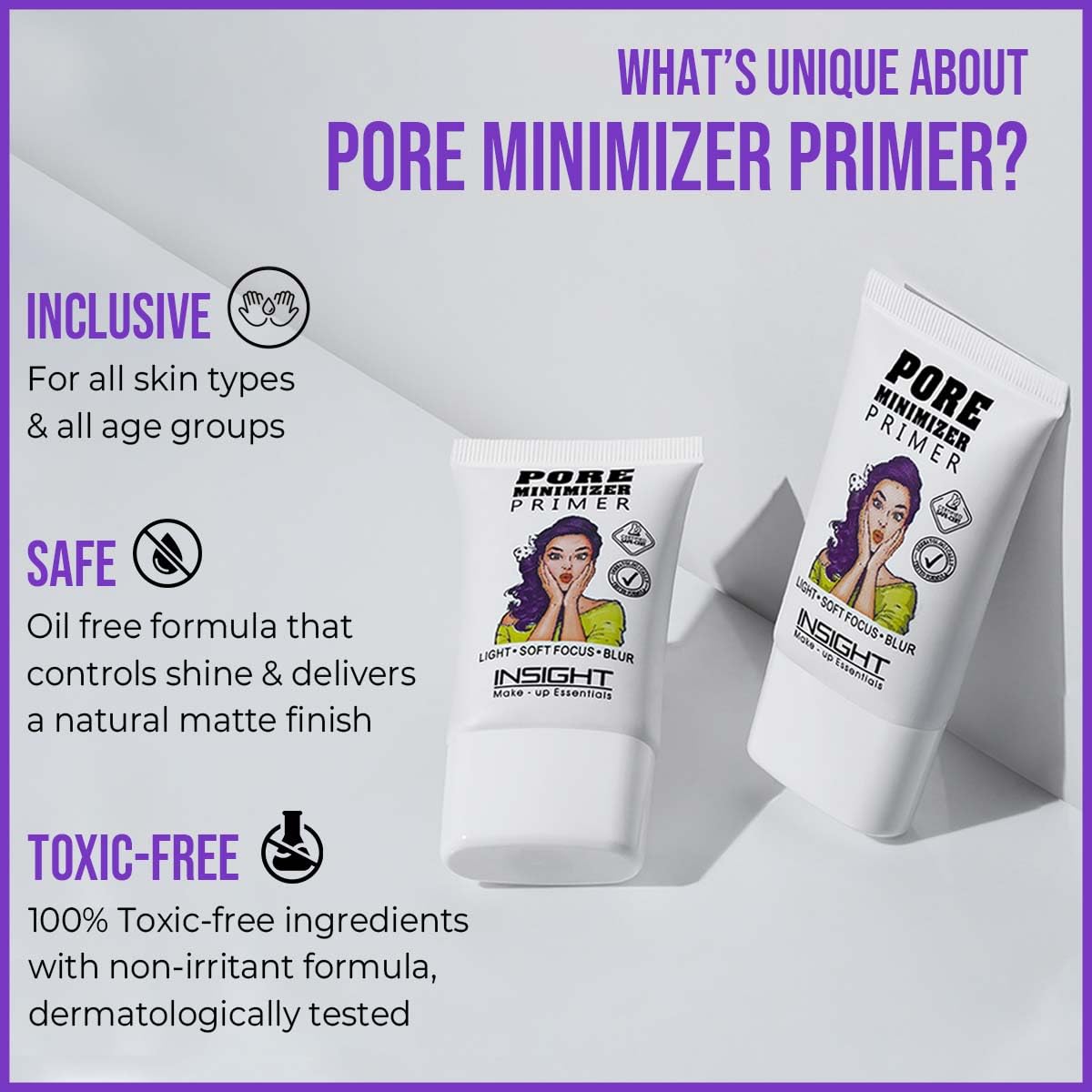 INSIGHT Pore Minimizer Primer 10ml | Hydrating, Lightweight & Non-Sticky | Smooth & Flawless Skin | Long-Lasting Cruelty-Free Makeup Base