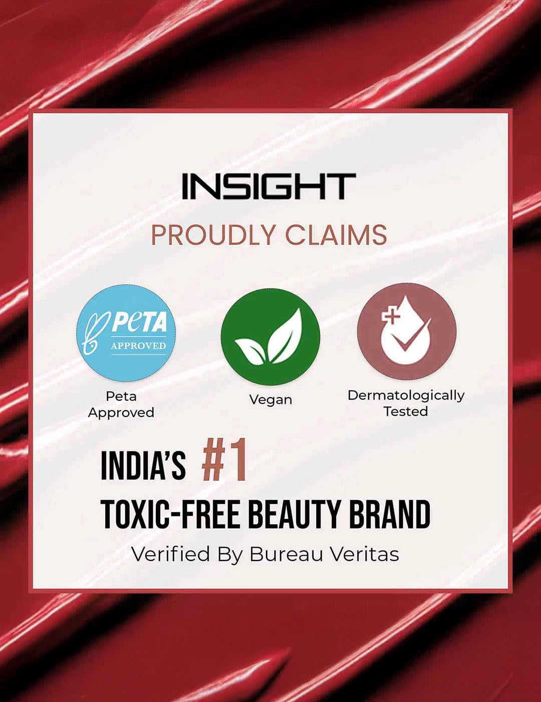INSIGHT Non Transfer Liquid Lipstick Kit - Reds (Pack of 6) | Waterproof | Matte Finish | Transfer & Smudge Proof | Lightweight | 12 Hr Wear| Highly Pigmented 12 g