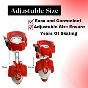 Toy Imagine® Roller Inline Skates for Kids | Adjustable Size Skating Shoes with Front Brake | 4 Pu Wheels | Skates for Boys & Girls Age 4-8 | Kids Roller Skates for School Sports(Red)