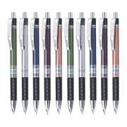 Hauser Cyclone Retractable Ball Pen Box | Low Viscosity Ink With Acu-Flow Writing System & German Technology | Durable Built With Pockatable Metal Clip | Set Of 10 Ball Pens