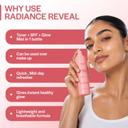 Suroskie Glow Up Juice SPF 35 PA++++ Sunscreen Spray 100ml with Rose & Rice Toner for Glass Skin | UV Rays Protection | Brightens & Smoothens | Dewy Mist for All Skin Types | Dermatologically Tested