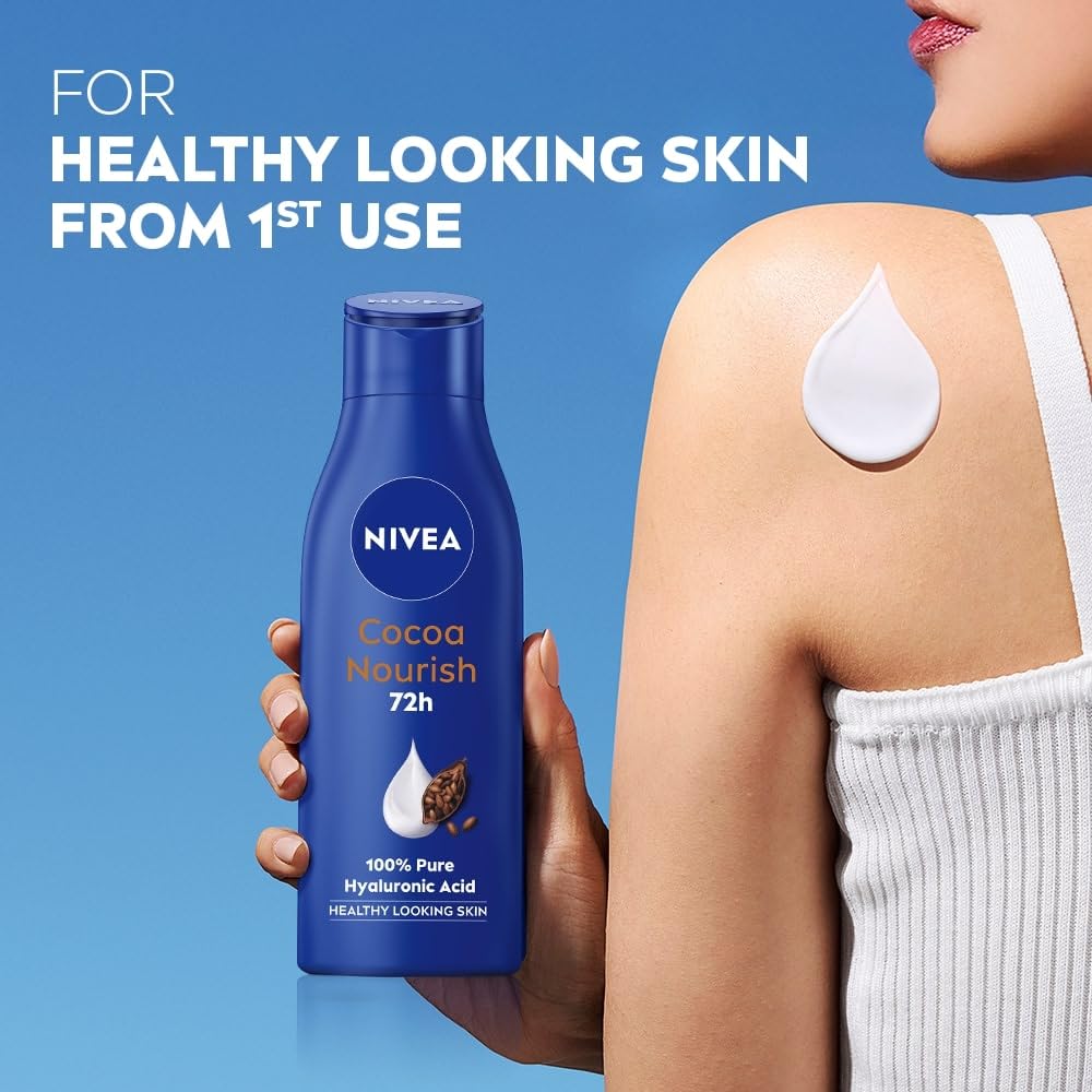 NIVEA Cocoa Nourish 400ml + 120ml Body Lotion | 48 H Moisturization | With Cocoa Butter & Coconut Oil | Non Greasy & Healthy Looking Skin |For Very Dry Skin