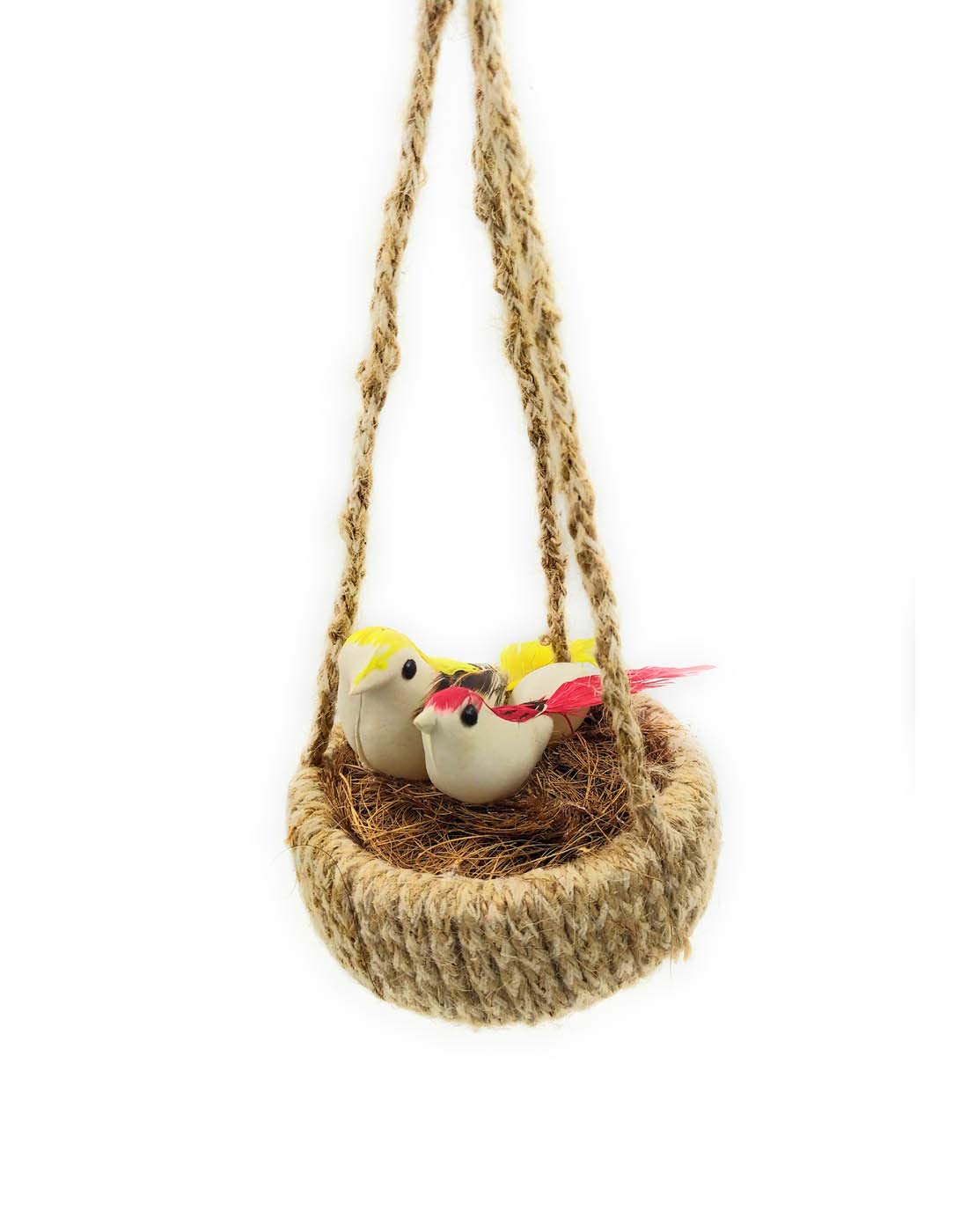 SHINDE EXPORTS Decorative Artificial Birds Nest Hanging Made of Natural Grass Best for Balcony Home Decor and Gifting (Design 9)
