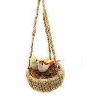 SHINDE EXPORTS Decorative Artificial Birds Nest Hanging Made of Natural Grass Best for Balcony Home Decor and Gifting (Design 9)
