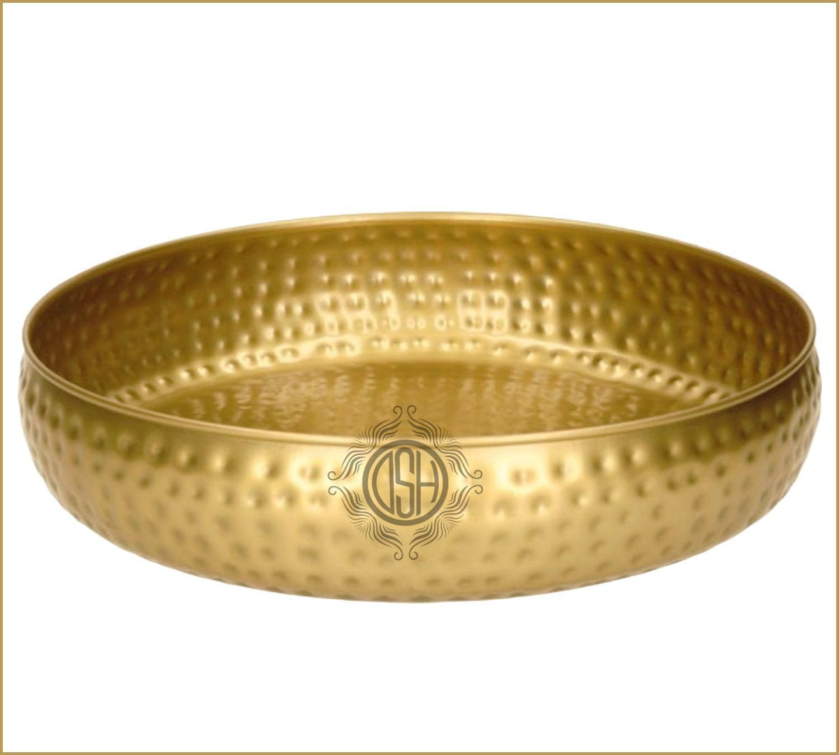 DSH Round Shape Hammered Design Decorative Urli Bowl for Home Handicraft Bowl for Floating Flowers and Tea Light Candles Diwali Decoration Items (10 Inch)