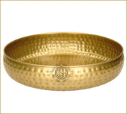 DSH Round Shape Hammered Design Decorative Urli Bowl for Home Handicraft Bowl for Floating Flowers and Tea Light Candles Diwali Decoration Items (10 Inch)
