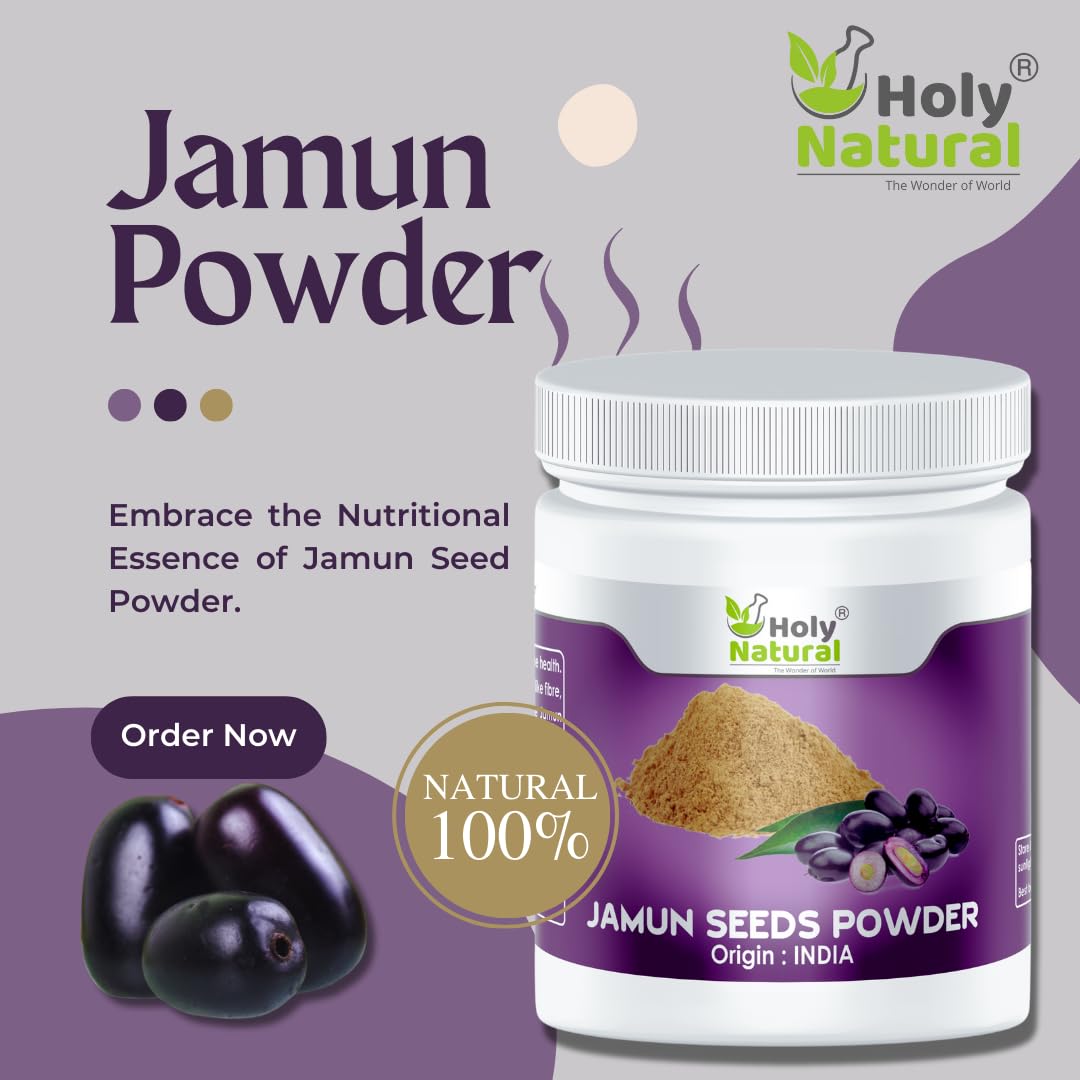 Holy Natural Jamun Seeds Powder - 250 GM | Pure & Natural | For Healthy Digestion & Immune System