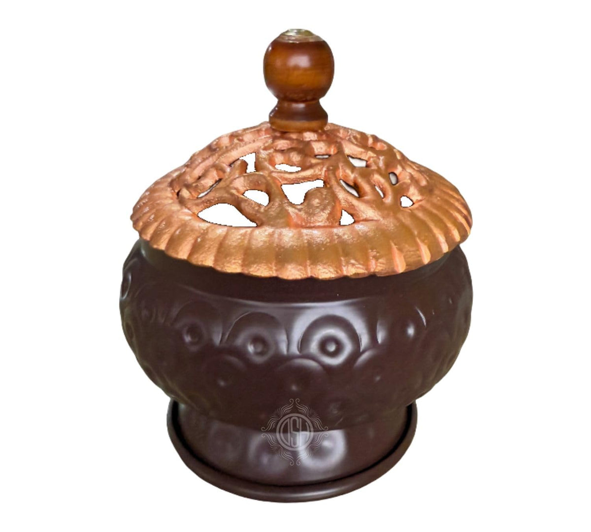 DSH Incense Burner Home Purifying Loban Dhoop Dani Dhuni for Home and Office Kapoor Dani for Puja Sambrani Dhoop Holder. (Divyadhuni Rosegold)