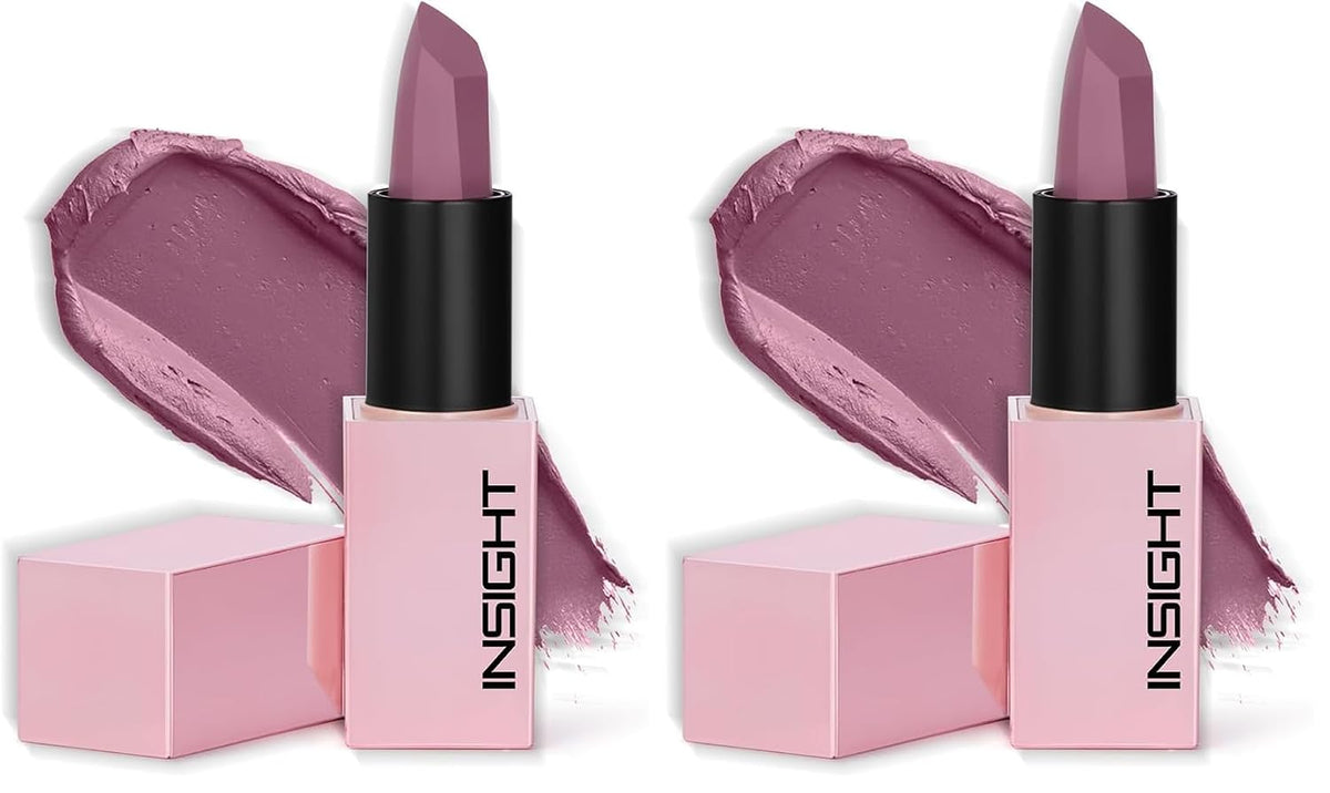 INSIGHT Prime Matte Lipstick - 3.8g |Satin Matte Finish |All day Comfort Wear | Infused with Hyaluronic Acid & Rosehip Oil |(IRISH COFFEE) (Pack of 2)