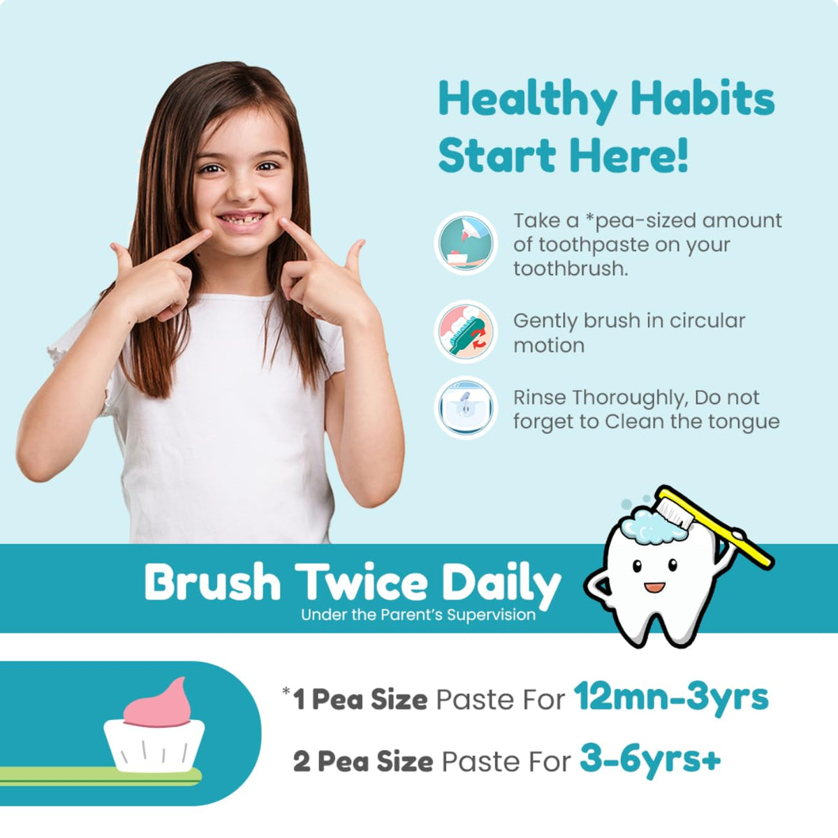 Mother Sparsh Natural Toothpaste for Kids Strawberry+Blueberry (Pack of 2, 50g each) , Strengthens Gums, Whitens Teeth | Baby Toothpaste Free from Preservatives & Fluoride