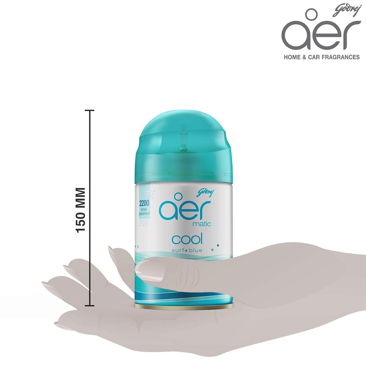 Godrej aer Matic, Automatic Aerosol Air Freshener Refill Pack - Cool Surf Blue (225 Ml)