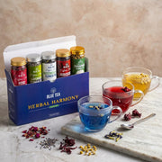 BLUE TEA - Herbal Harmony Tea Gift 2025 (5 Flavour Tea - 160gm) | Butterfly Pea, HIbiscus, Rose, Chamomile, Lavender | Caffeine Free - Herbal Tea