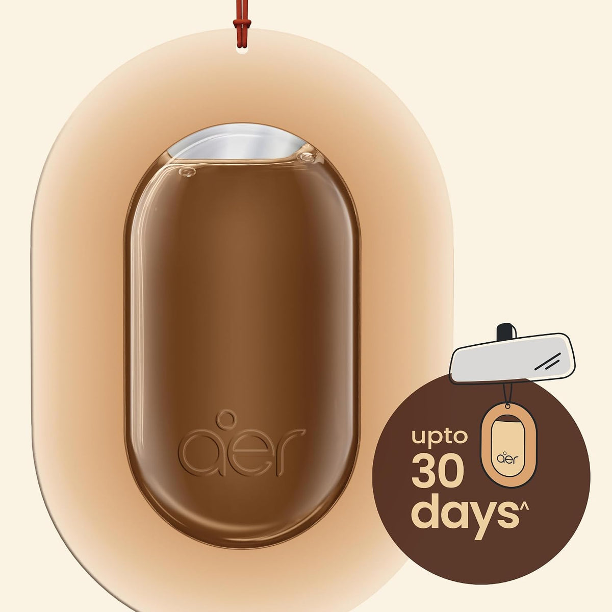 Godrej aer O – Hanging Car Air Freshener – Caramel Latte (7.5g) | Gel Lasts up to 30 days | Car Accessories