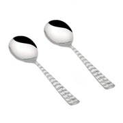 Parage 2 Pieces Stainless Steel Serving Spoon, Big Spoons Set, Silver, Arrow Design Cutlery, 21 cm