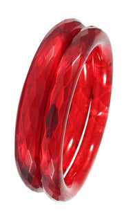 NMII Traditional Glass With Diamond Cutting Pattern Glossy Finished Stylish Kada Set For Women And Girls | Crystal Glass Kada Bangles Set For Wedding, Festive