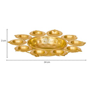 DSH Handcrafted Decorative Urli Bowl in Diya Shape – Perfect for Floating Flowers & Tea Light Candles for Home Decor Office,Table Centerpieces & Diwali Festivities.(10 Inch)