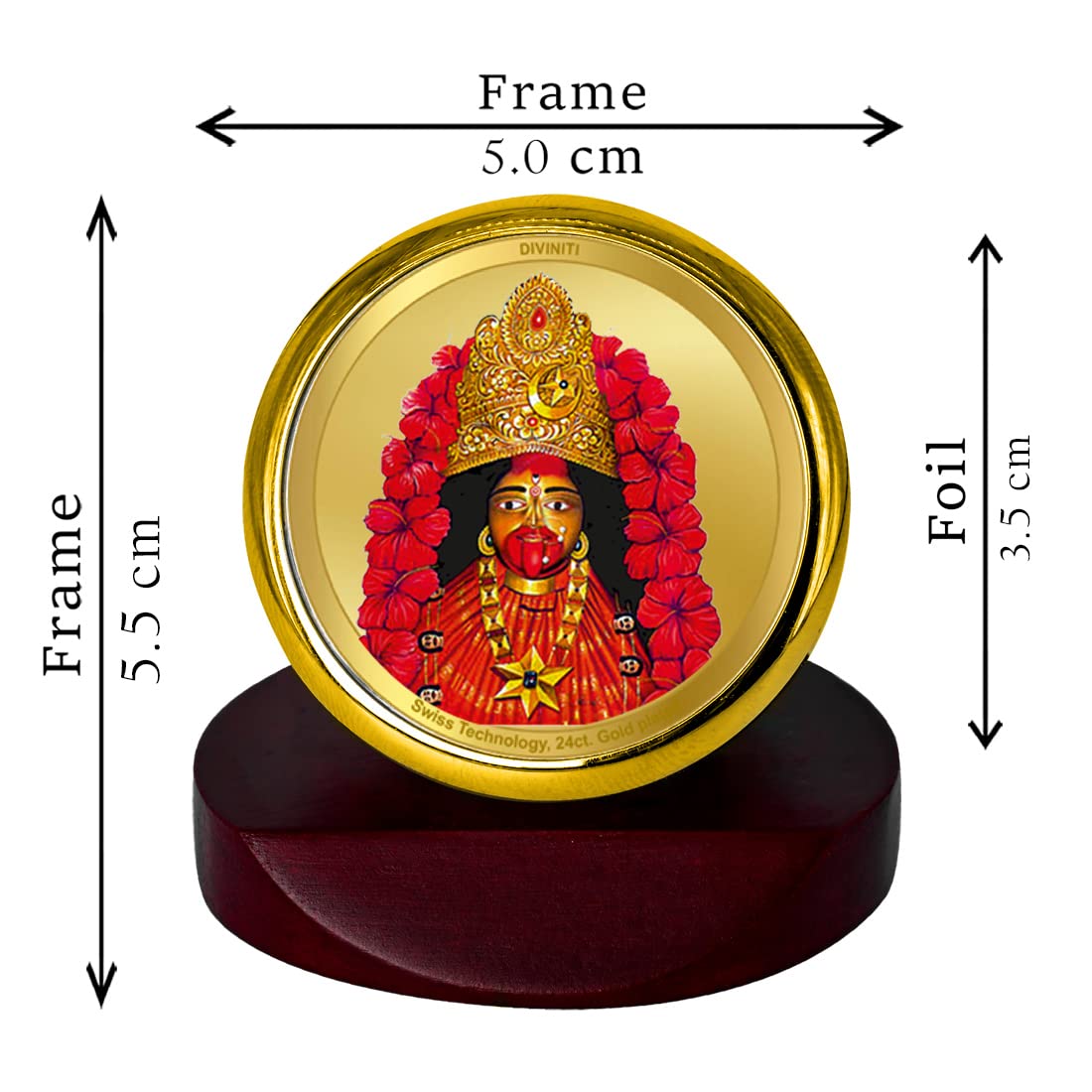 DIVINITI 24K Gold Plated Religious Car Dashboard Frame | Premium God Idol Frame for Car, Home Mandir & Office Table | Spiritual Gift, Decorative Showpiece | Tara Devi