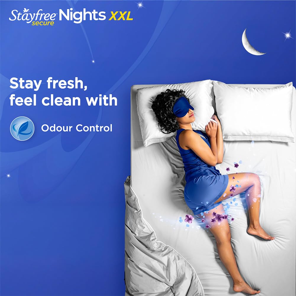 Stayfree Secure Nights XXL Sanitary Pads for Women | 98 Pads Combo Pack| Cottony Soft Cover | Upto 100% leakage protection | Buy XXL at XL price | Absorbs 2x Faster with Wider Back (SFSN40x2+20)