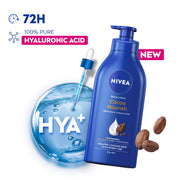 NIVEA Cocoa Nourish Body Lotion for Men & Women with Cocoa Butter, Hyaluronic Acid & Vitamin E Moisturizer for Dry Skin, Deep Nourish Serum Body Cream 72H Moisturiser, Non Greasy Face Cream 600ml