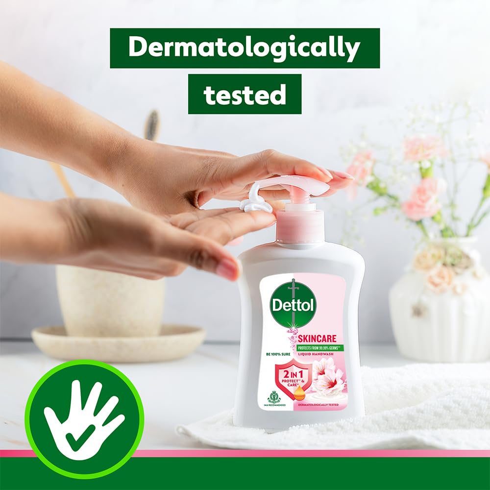 Dettol Liquid Handwash Refill – Skincare Hand Wash- 675ml and Dettol Liquid Handwash Pump 200ml | pH Balanced | 10x Better Germ Protection