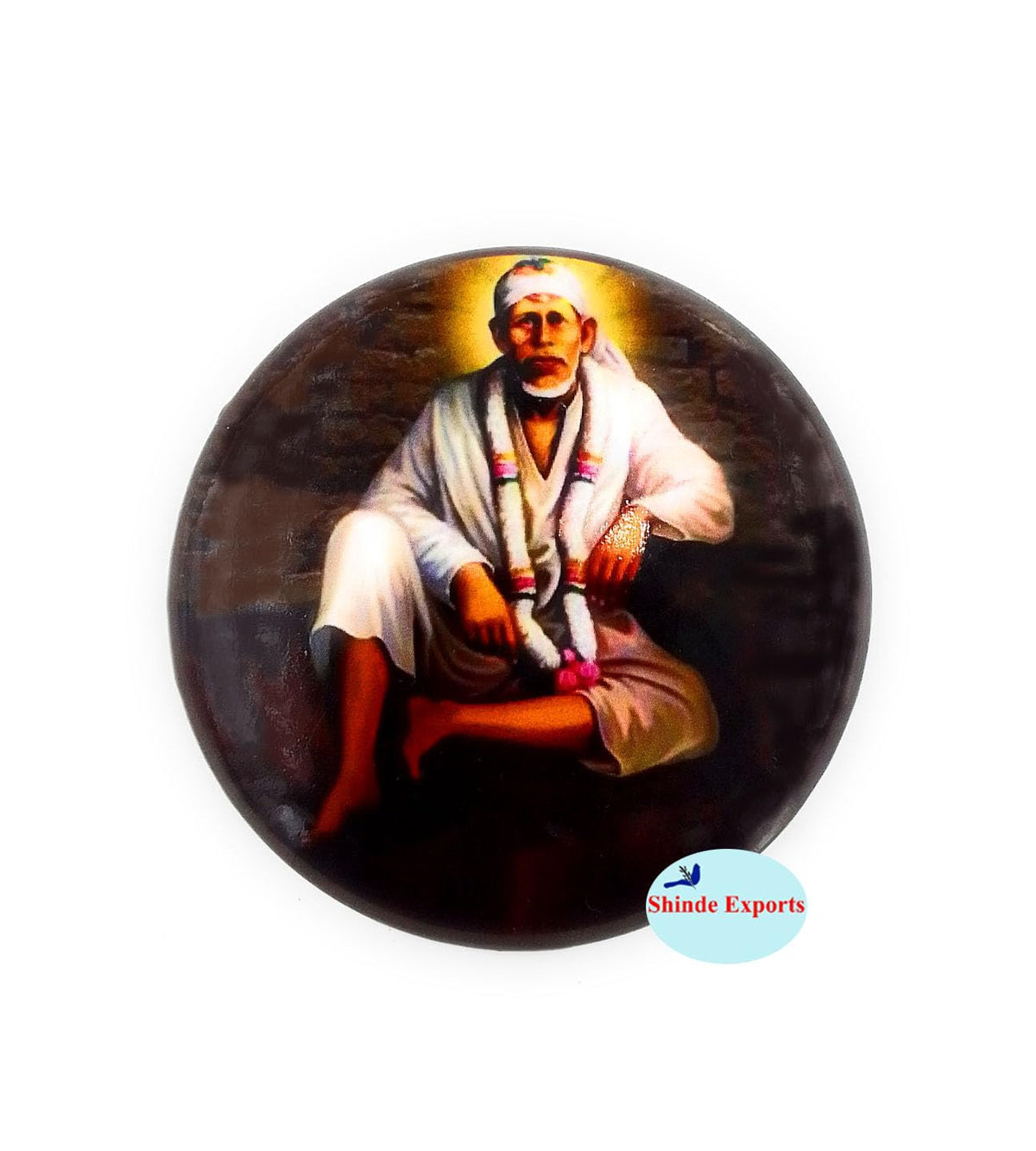 SHINDE EXPORTS shirdi saibaba Fridge Magnets chumbak for Kitchen (Round)