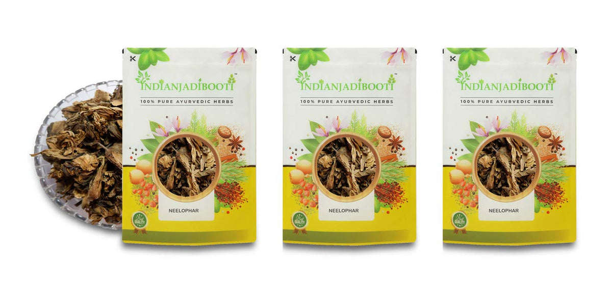 IndianJadiBooti Neelophar Flower Dried | (Nilofer Gul) | Helps Support Sleep & Digestive wellness | 3 Packs of 900 Grams