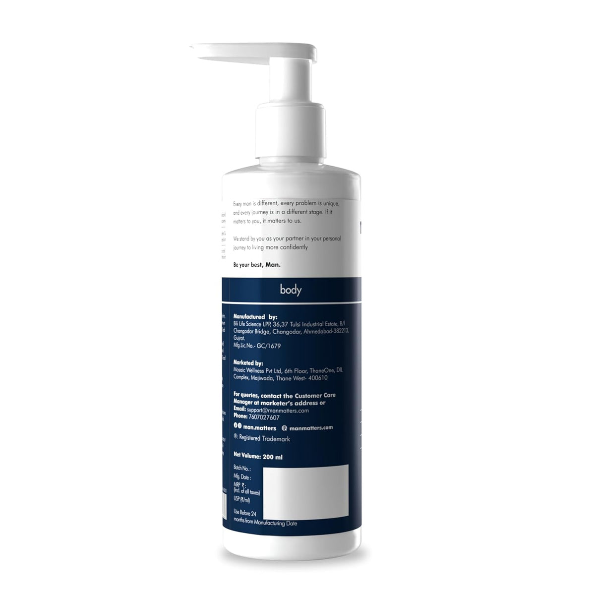 Man Matters 10% Magnesium Body Lotion for Muscle Recovery & Soreness Relief | Hydrating Formula with Lavender Oil, Shea Butter & Cocoa Butter | Fast-Absorbing, Non-Greasy | 200ml