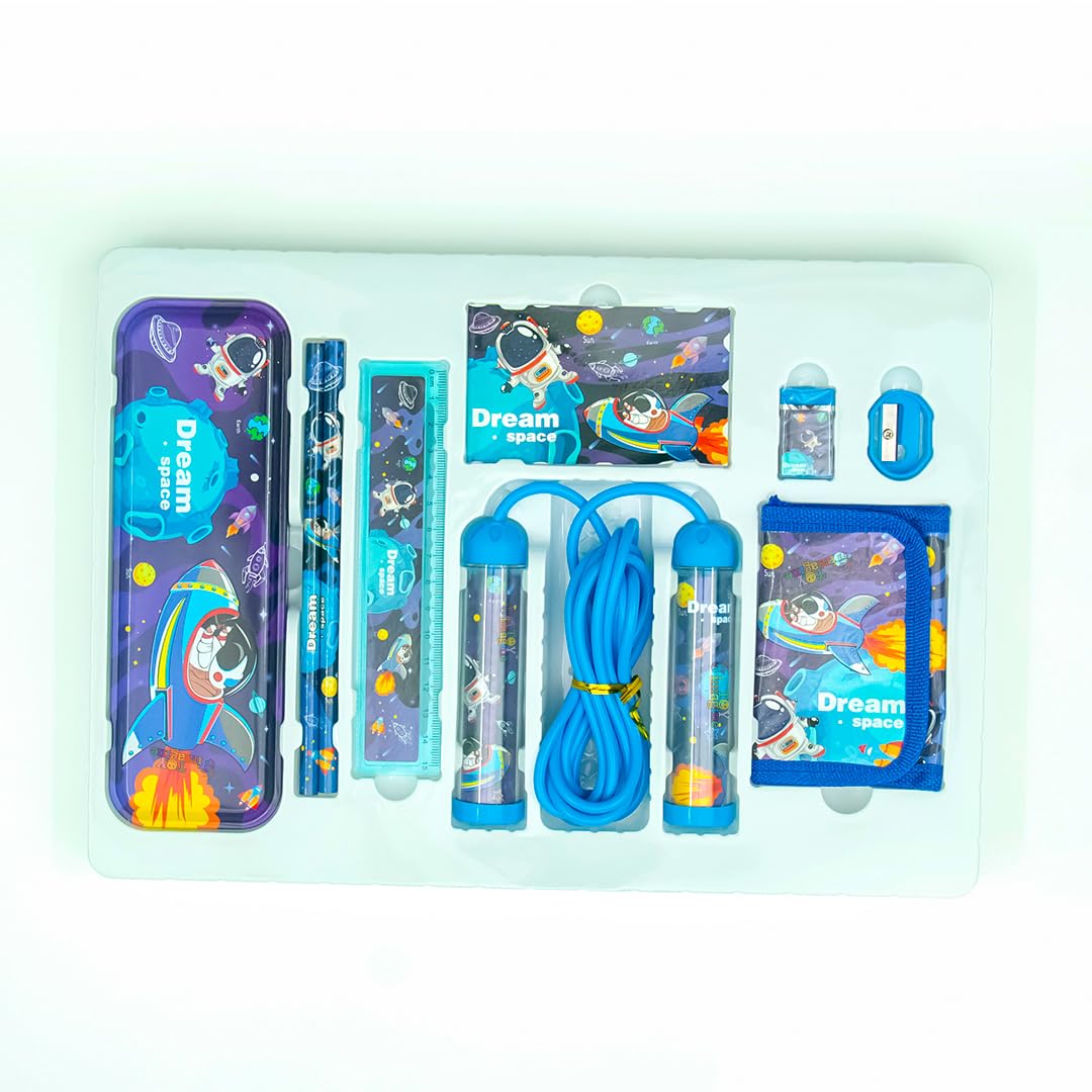 Toy Imagine Stationery for Kids Best Return Birthday Gift for Boys Girls Educational Learning Stationery kit Set for Kid (9 Space Set)