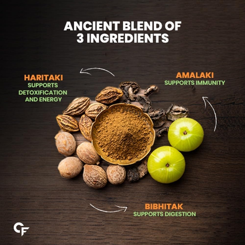 Carbamide Forte Triphala Churna Tablets 600mg | 100% Organic Triphala Tablets with Amla, Haritaki & Bibhitaki | Triphala Capsules Alternative for Digestive Health | 60 Tablets