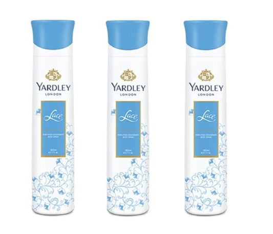Yardley London Lace Deodorant Spray For Women 150-Ml (Pack Of 3)