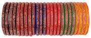 NMII Glass with Flower Pattern Printed Or Attractive with Glossy Finished Kada Set For Women and Girls