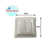 SHINDE EXPORTS Marble charan paduka for god puja (5x5cm White)