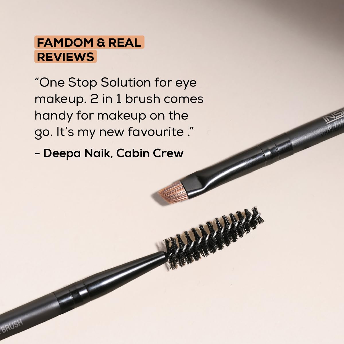 INSIGHT Flat Eyeliner & Mascara Brush IE 045 | Flat tip liner brush, precise eye applicator - 1N