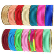NMII Non-Precious Metal Base Metal with Zircon Gemstone Studded worked and Cutting Shaped Glossy Finished Bangle Set For Women and Girls