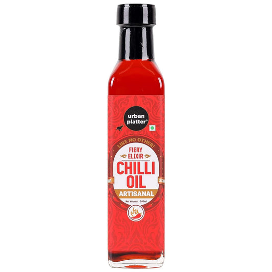 Urban Platter Chilli Oil, 240ml (Condiment, Hot and Spicy, Peppers and Spices Infused Oil, Add to pastas, Pizzas, Salads, soups)
