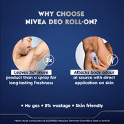 Nivea Deodorant Roll On, Silver Protect for Men, 50ml (Pack of 2)