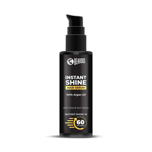 Beardo Instant Shine Hair Serum for Men – 50ml | Instant Shine & Anti-frizz with Argan Oil, Made for Men's Hair, Super Light-weight | Provides shine, smoothness and damage protection | Frizz-Free Hair Serum for Men