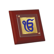 DIVINITI Ik Onkar 24K Gold Plated MDF Photo Frame | Premium Sikh Table Top Frame for Home, Office & Prayer Room | Luxury Spiritual Gift Item for Housewarming, Festive Gifting | 10 x 10 CM