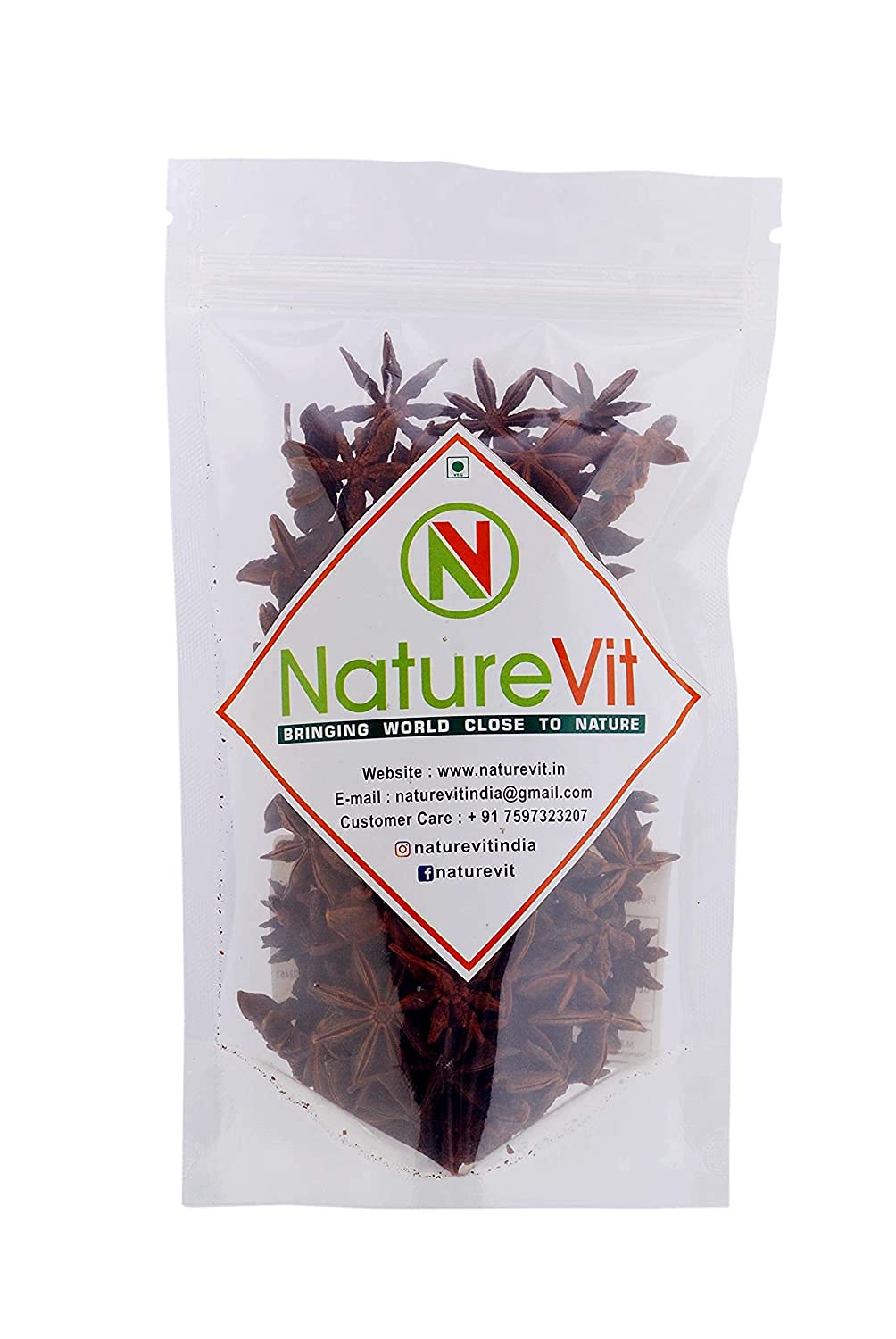 NatureVit Star Anise (Chakri Phool) 1Kg | Premium Whole Spice | Strong Aroma & Bold Flavor | Imported from Vietnam | Ideal for Indian Cooking, Masala Chai & Ayurvedic Use