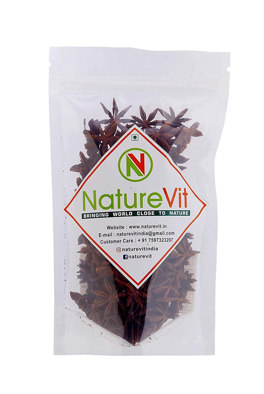 NatureVit Star Anise (Chakri Phool) 1Kg | Premium Whole Spice | Strong Aroma & Bold Flavor | Imported from Vietnam | Ideal for Indian Cooking, Masala Chai & Ayurvedic Use
